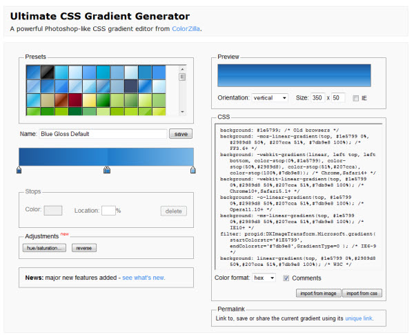 ultimate css gradient generator HTML5 Powered Web Applications: 19 Early Adopters
