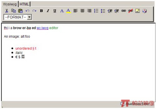 BlueShoes Wysiwyg Editor