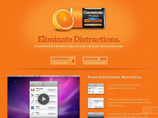 orange color websites