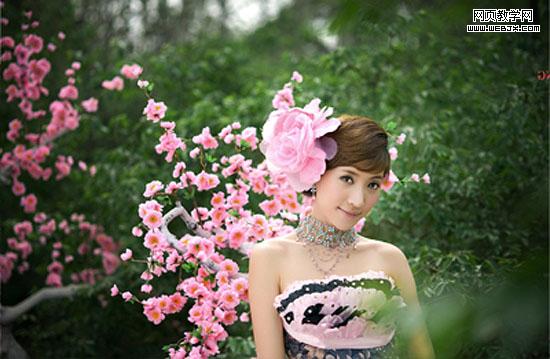 Photoshop打造漂亮的暖色树林婚片