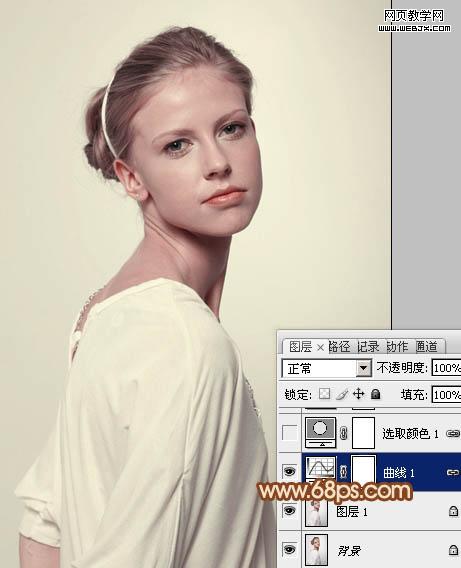 Photoshop打造流行黄色调室内美女图片