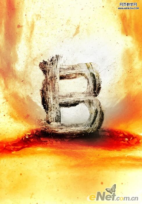 用Photoshop打造文字木头材质特效