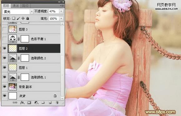 Photoshop调出外景美女通透黄褐色