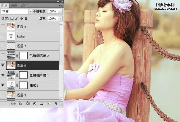 Photoshop调出外景美女通透黄褐色