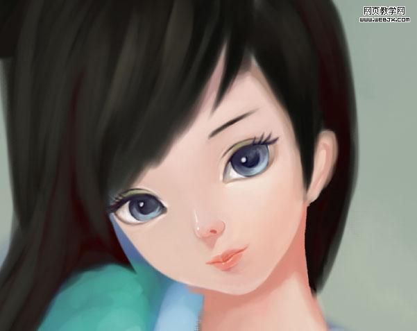 PS鼠绘清纯可爱的古装卡通小女孩