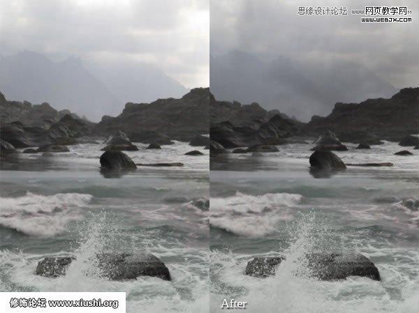 Photoshop合成海边美女宁静的幻想场景教程