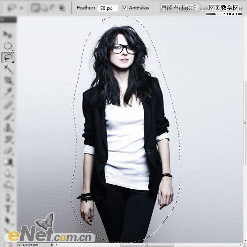 Photoshop打造柔美的红光潮流人物海报网页教学网