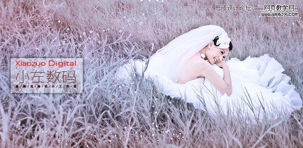 Photoshop简单调出草地婚纱唯美梦幻色调效果