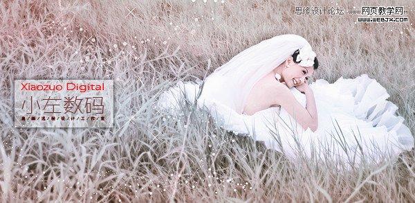 Photoshop简单调出草地婚纱唯美梦幻色调效果