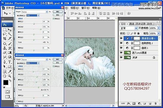 Photoshop简单调出草地婚纱唯美梦幻色调效果