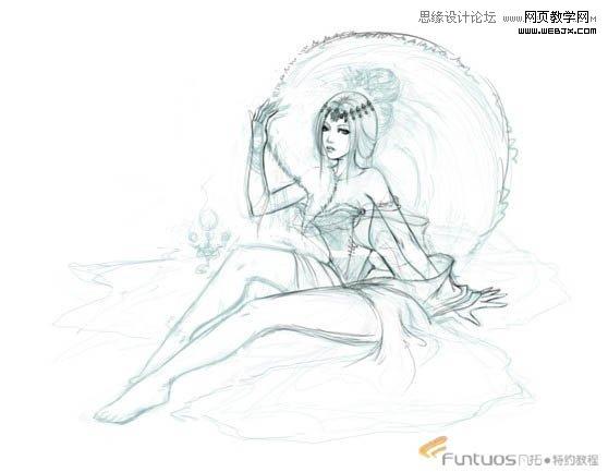 Photoshop鼠绘聊斋故事中的狐狸精