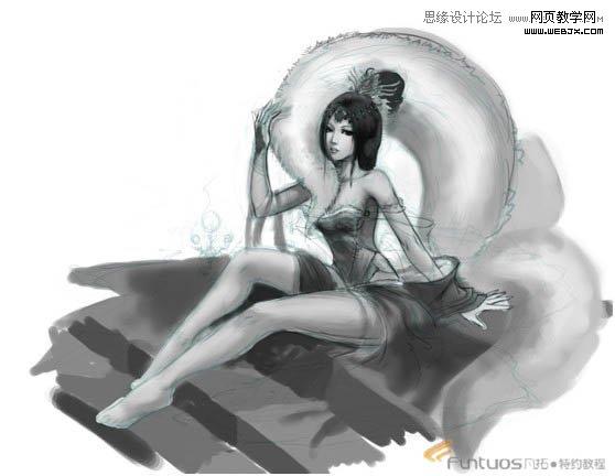 Photoshop鼠绘聊斋故事中的狐狸精