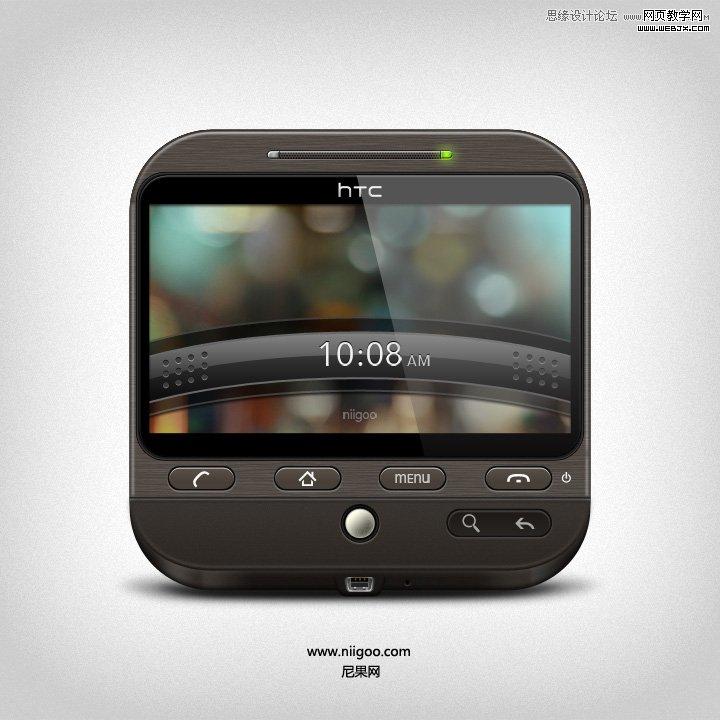 Photoshop绘制质感HTC手机icon图标教程