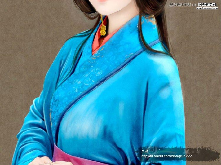 Photoshop古典美女转手绘之古典衣服
