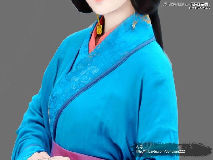 Photoshop古典美女转手绘之古典衣服