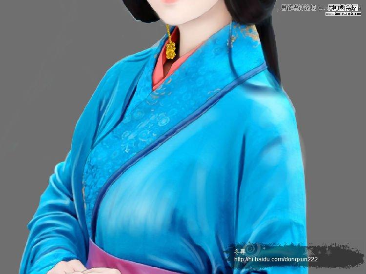 Photoshop古典美女转手绘之古典衣服