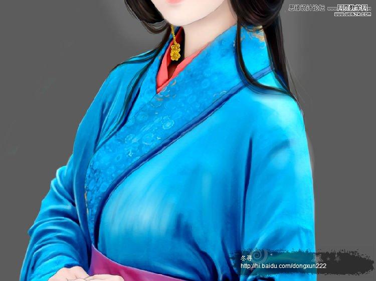 Photoshop古典美女转手绘之古典衣服