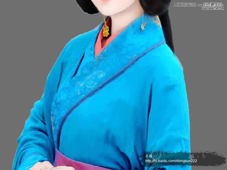 Photoshop古典美女转手绘之古典衣服