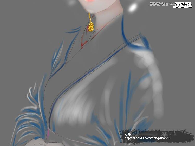 Photoshop古典美女转手绘之古典衣服