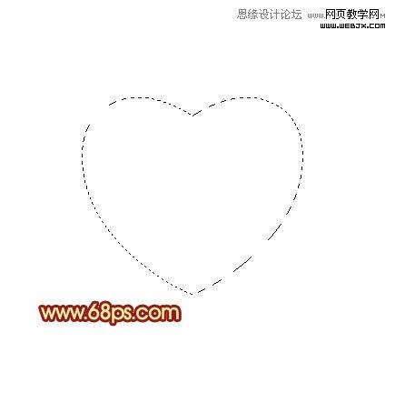 Photoshop绘制带有蝴蝶结的立体心形