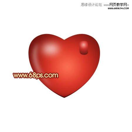 Photoshop绘制带有蝴蝶结的立体心形