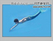 Photoshop使用素材合成水下男美人鱼场景