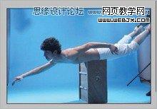 Photoshop使用素材合成水下男美人鱼场景