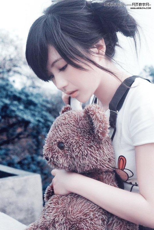 Photoshop简单调出偏暗外景美女照片
