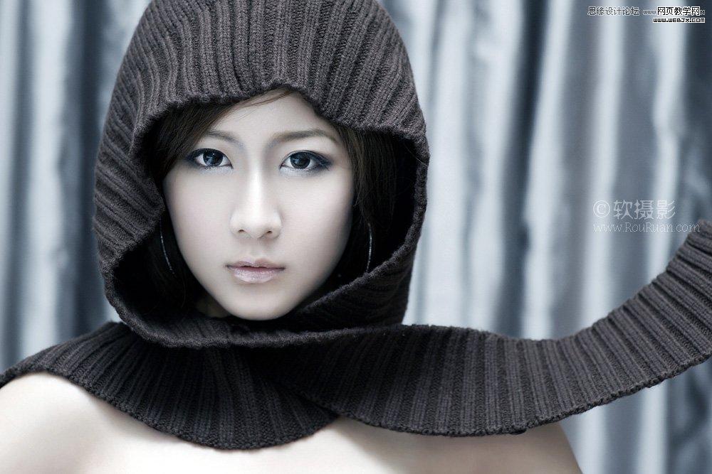 Photoshop快色调整质感的黑白人像效果