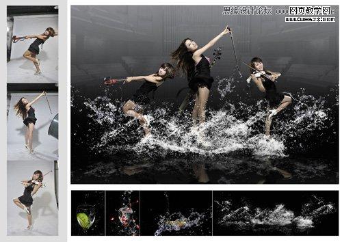 Photoshop合成超酷的水花音乐海报效果