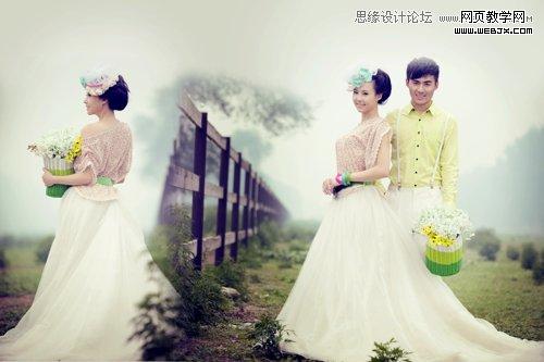 Photoshop合成后期梦幻婚片效果
