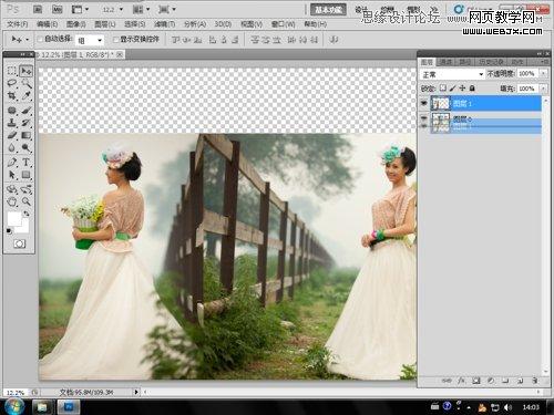 Photoshop合成后期梦幻婚片效果