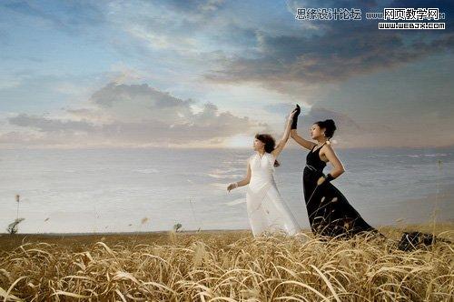 Photoshop调出外景人像复古的冷色调效果