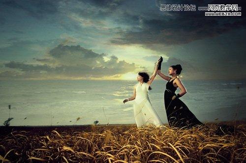 Photoshop调出外景人像复古的冷色调效果