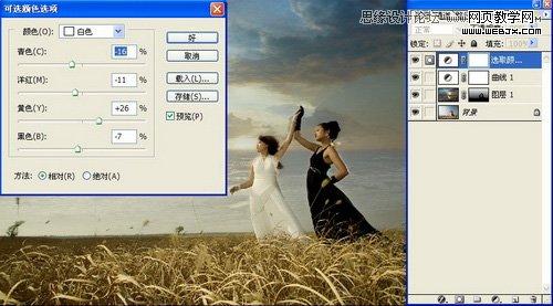 Photoshop调出外景人像复古的冷色调效果