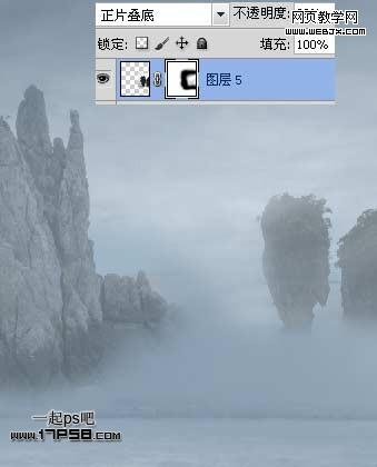 Photoshop合成迷雾江面泛舟的奇幻场景