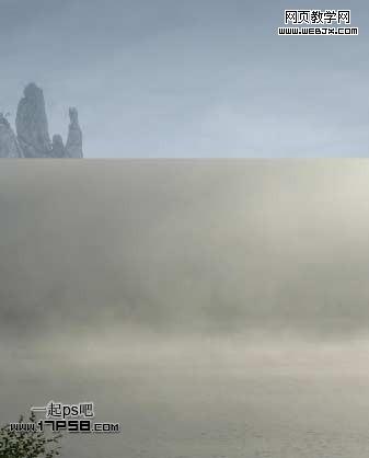 Photoshop合成迷雾江面泛舟的奇幻场景