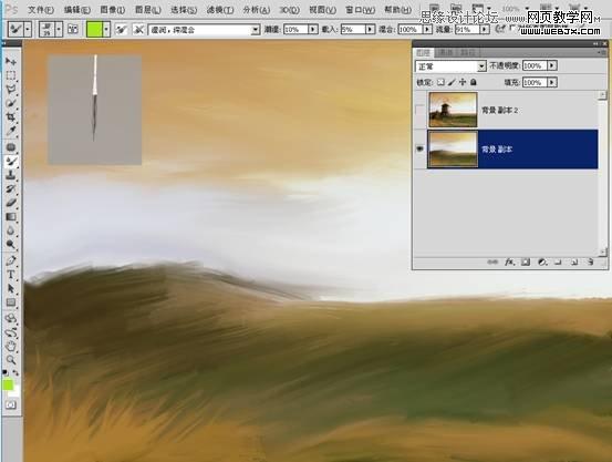 Photoshop使用画笔工具将图片转为水粉画