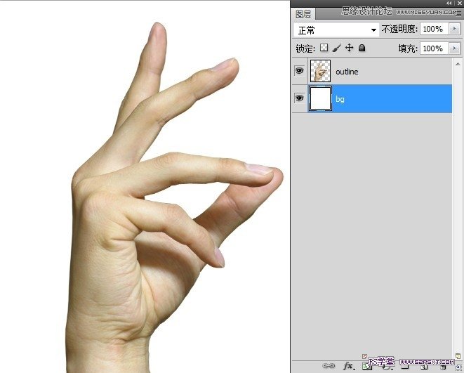 Photoshop把手制作成水晶玻璃效果