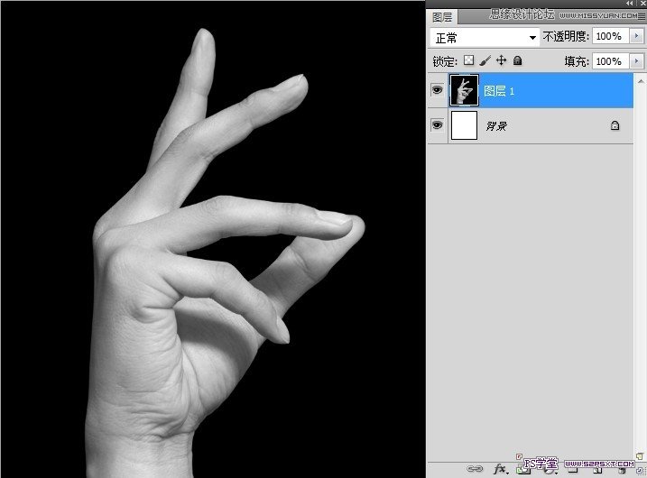 Photoshop把手制作成水晶玻璃效果