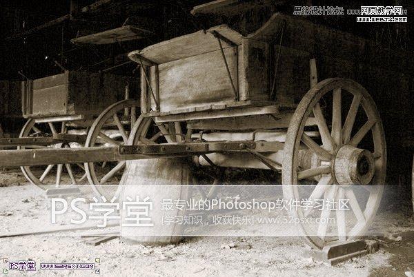 Photoshop简单调出质感的黑白色板车