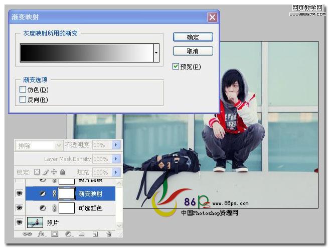 PS可选颜色和纯色填充制作颓废的暗红色调图片_webjx.com