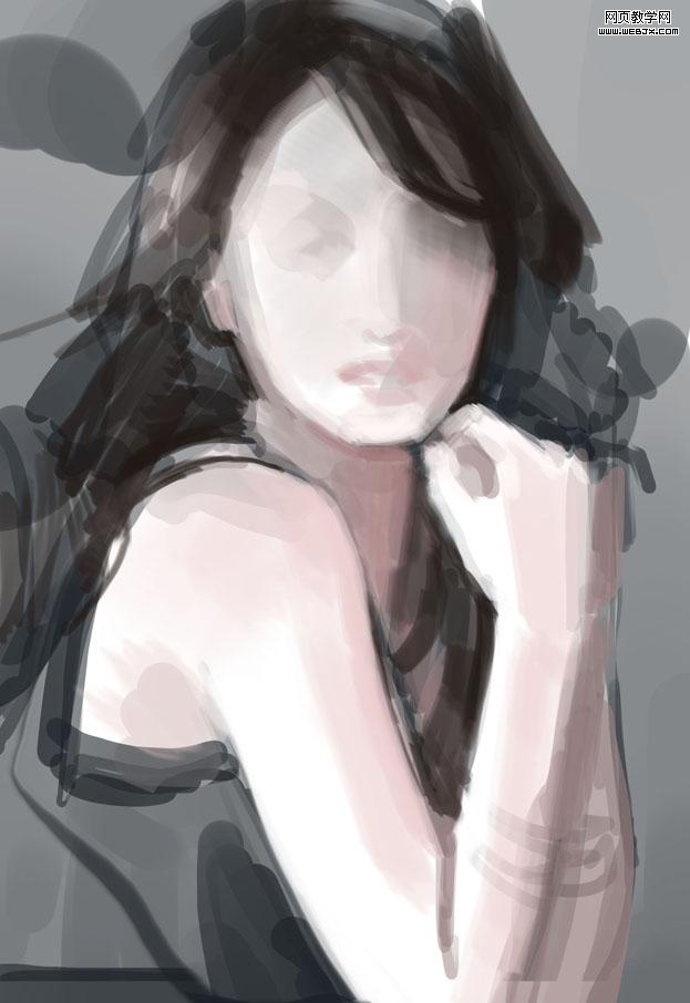 Photoshop数位板段时间创造完整的人像作品_webjx.com