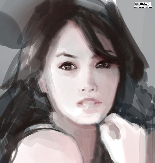 Photoshop数位板段时间创造完整的人像作品_webjx.com