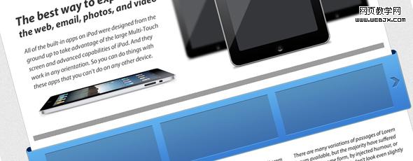 Photoshop网页制作教程:清爽的ipad页面_webjx.com