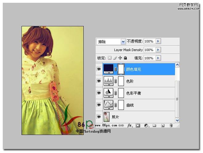 PS曲线和可选颜色调整层调出甜美的日系色调_webjx.com