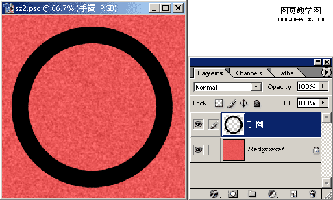 Photoshop教程:图层样式制作漂亮的手镯_webjx.com
