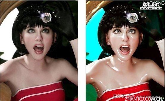 Photoshop图片教程:调制塑料质感的皮肤_webjx.com