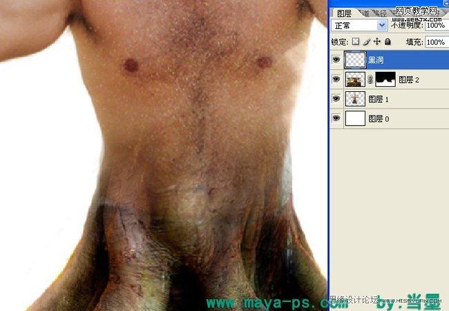 Photoshop相片合成教程:吓人的树妖_WEBJX.COM