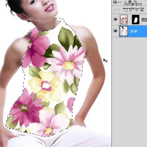 Photoshop图片合成教程:简单合成漂亮的花衣服_webjx.com
